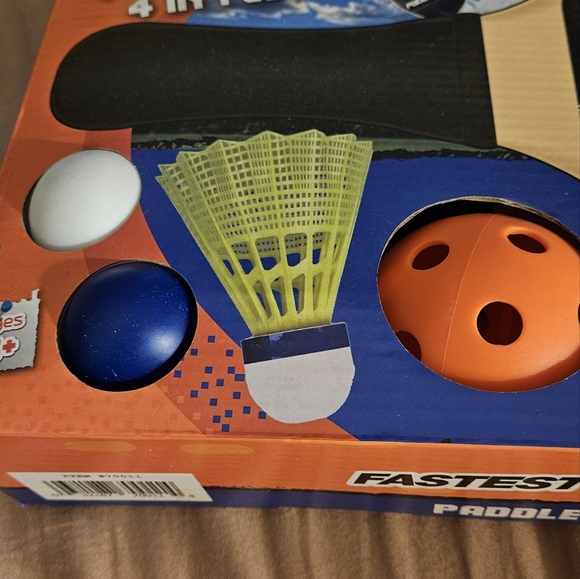 Pickle Ball, Paddle Ball, Ping-pong, Badminton 4 in 1 Game Set New in Box - Picture 4 of 5